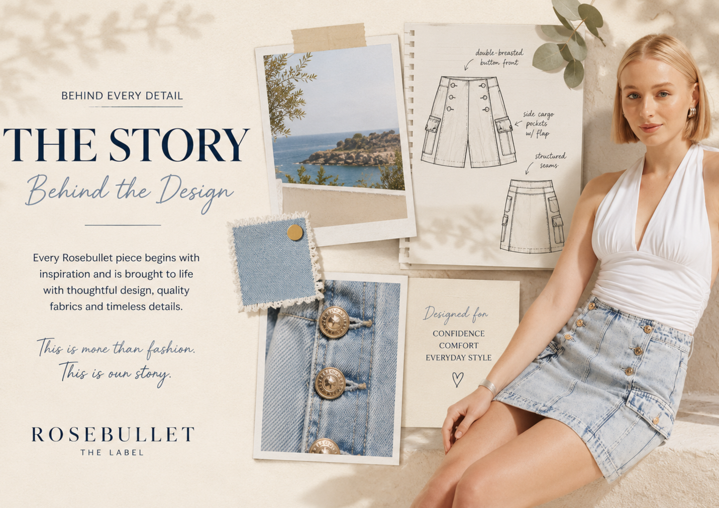 The story of T3333 Denim Short & t3718 Denim Skirt