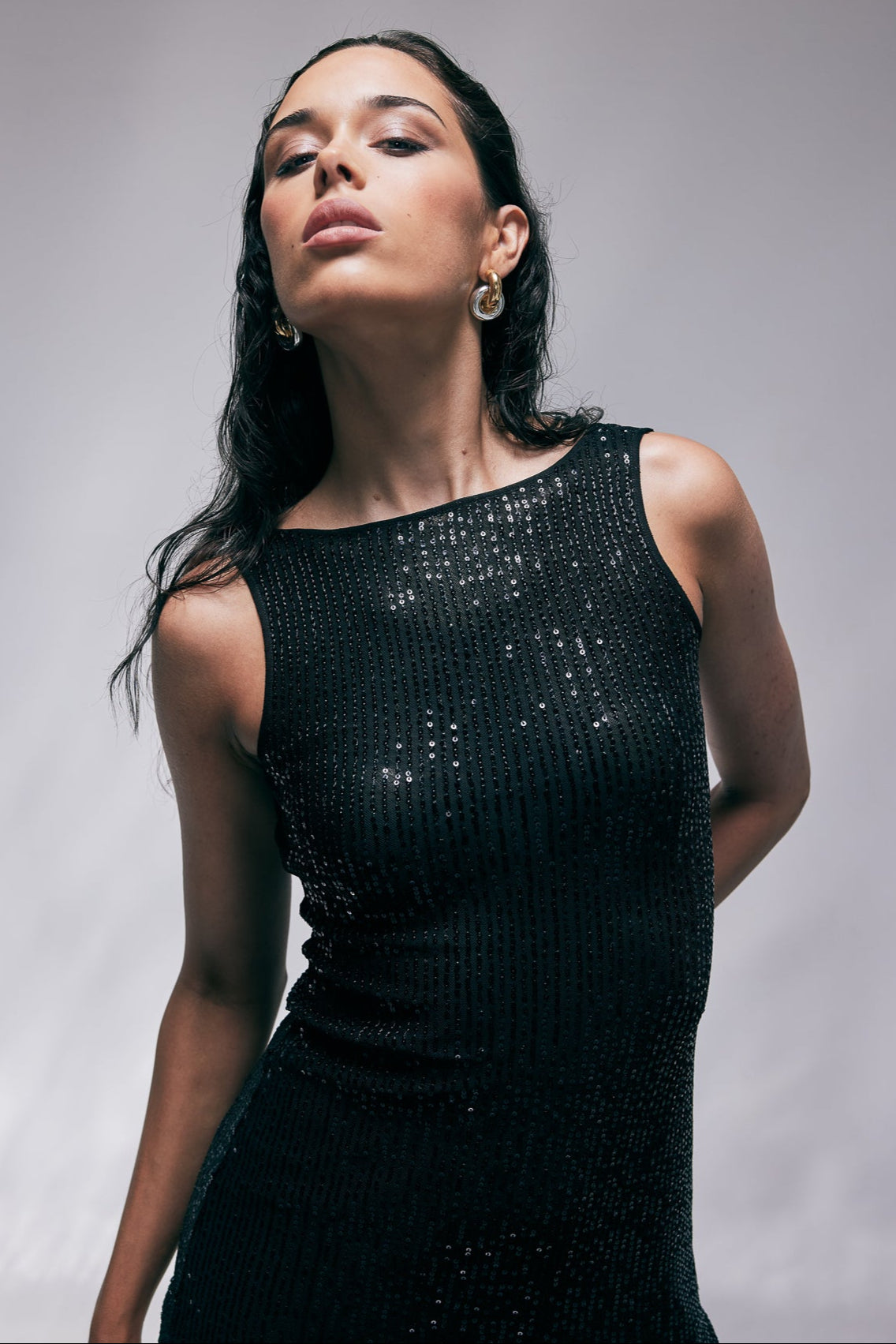 TT9808 Sequin Maxi Dress Black. Australian women’s fashion brand Rosebullet The Label Wholesale Collection, featuring trend driven dresses, tops, pants, skirts, skorts, shorts, knitwear, jumpsuits, playsuits, outerwear, restocked bestsellers, and more for modern boutiques.
