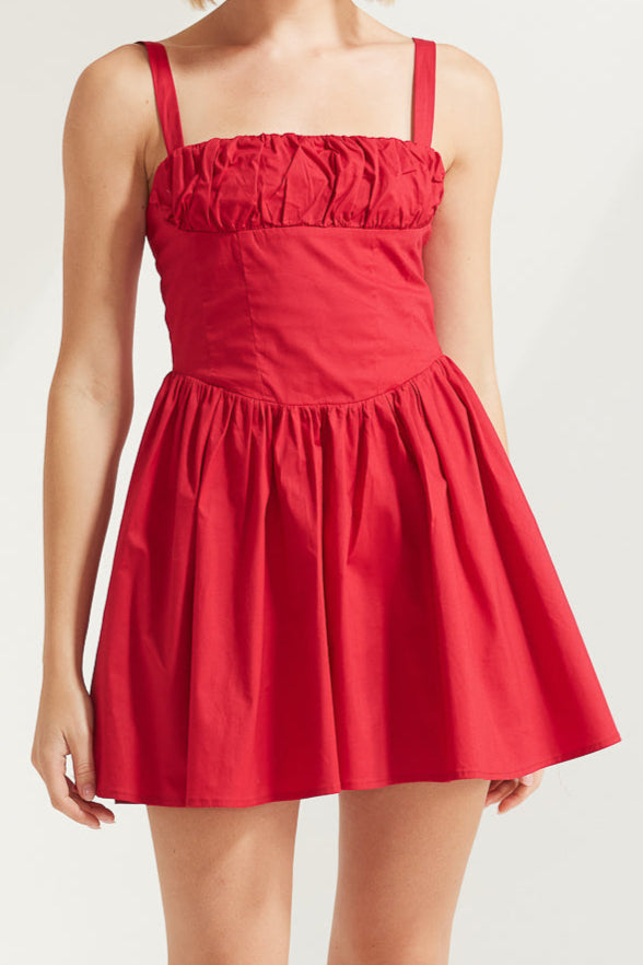 TT9813 Thea Square Neck Ruched Detailing On Bust in cherry. Australian women’s fashion brand ROSEBULLET WHOLESALE FASHION COLLECTION. Rosebullet is the signature brand of Rosebullet The Label, The essence of our identity and vision. Rosebullet offers a versatile collection that blends feminine charm with everyday ease. Whether it’s smart casual, office-ready looks, sexy date night outfits, or elevated pieces for special occasions.