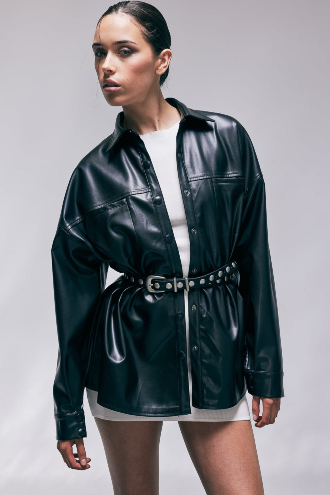 TT9889 Kendall Leather Look Shacket Leather Black. Australian women’s fashion brand Rosebullet The Label Wholesale Collection, featuring trend driven dresses, tops, pants, skirts, skorts, shorts, knitwear, jumpsuits, playsuits, outerwear, restocked bestsellers, and more for modern boutiques.
