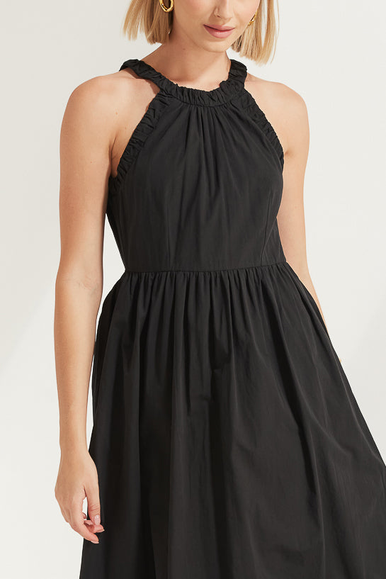 TW3932 Elaina Race Neckline Dress in Black. WHOLESALE MIDI DRESSES from Rosebullet The Label, a Melbourne based women's fashion wholesaler and manufacturer. Designed for every occasion, from casual dresses and weekend getaways to parties.
