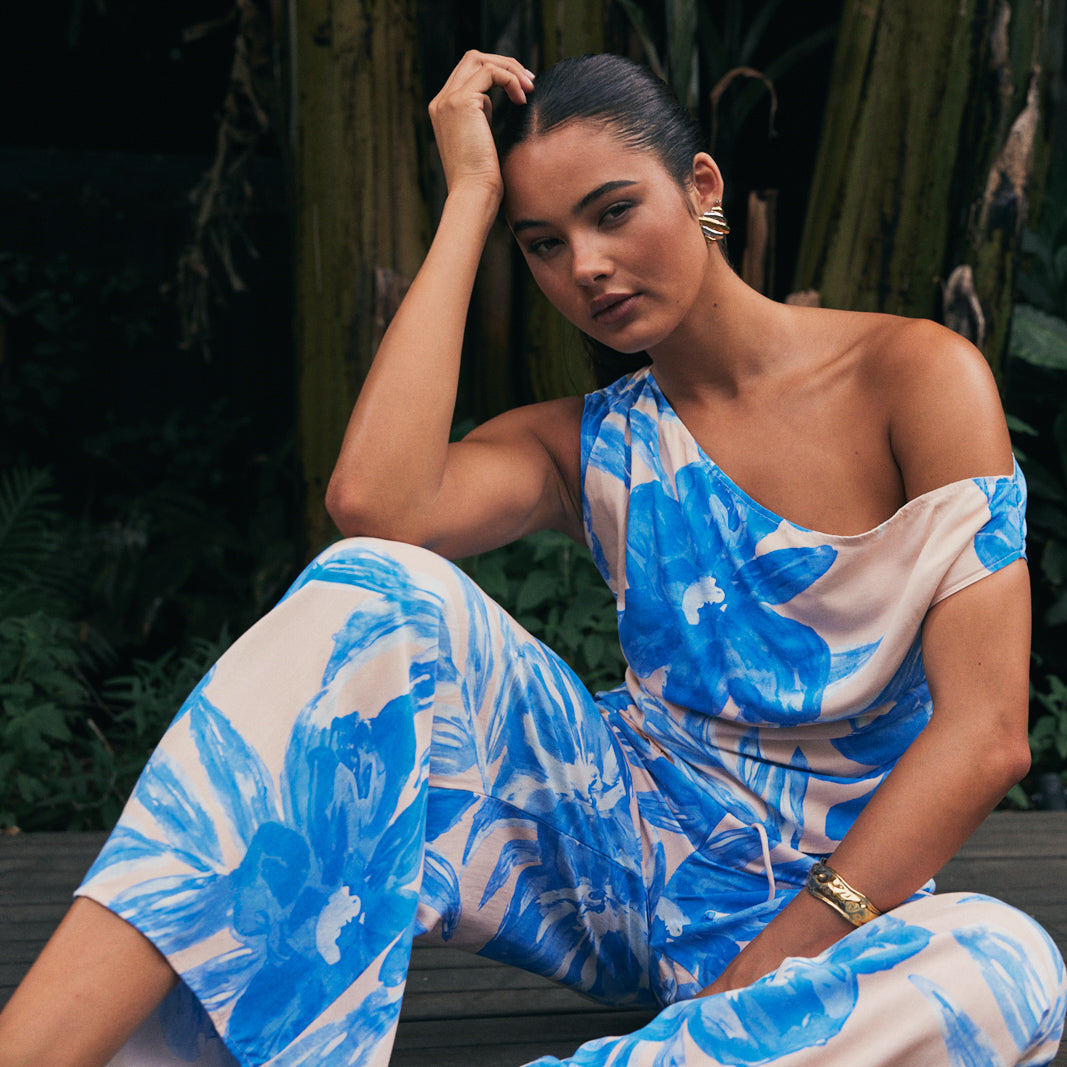 TW4154B Junia Print Off Shoulder Top with TW4529A Junia Print Pant. Australian women’s fashion brand Rosebullet The Label Wholesale Collection, featuring trend driven dresses, tops, pants, skirts, skorts, shorts, knitwear, jumpsuits, playsuits, outerwear, restocked bestsellers, and more for modern boutiques.
