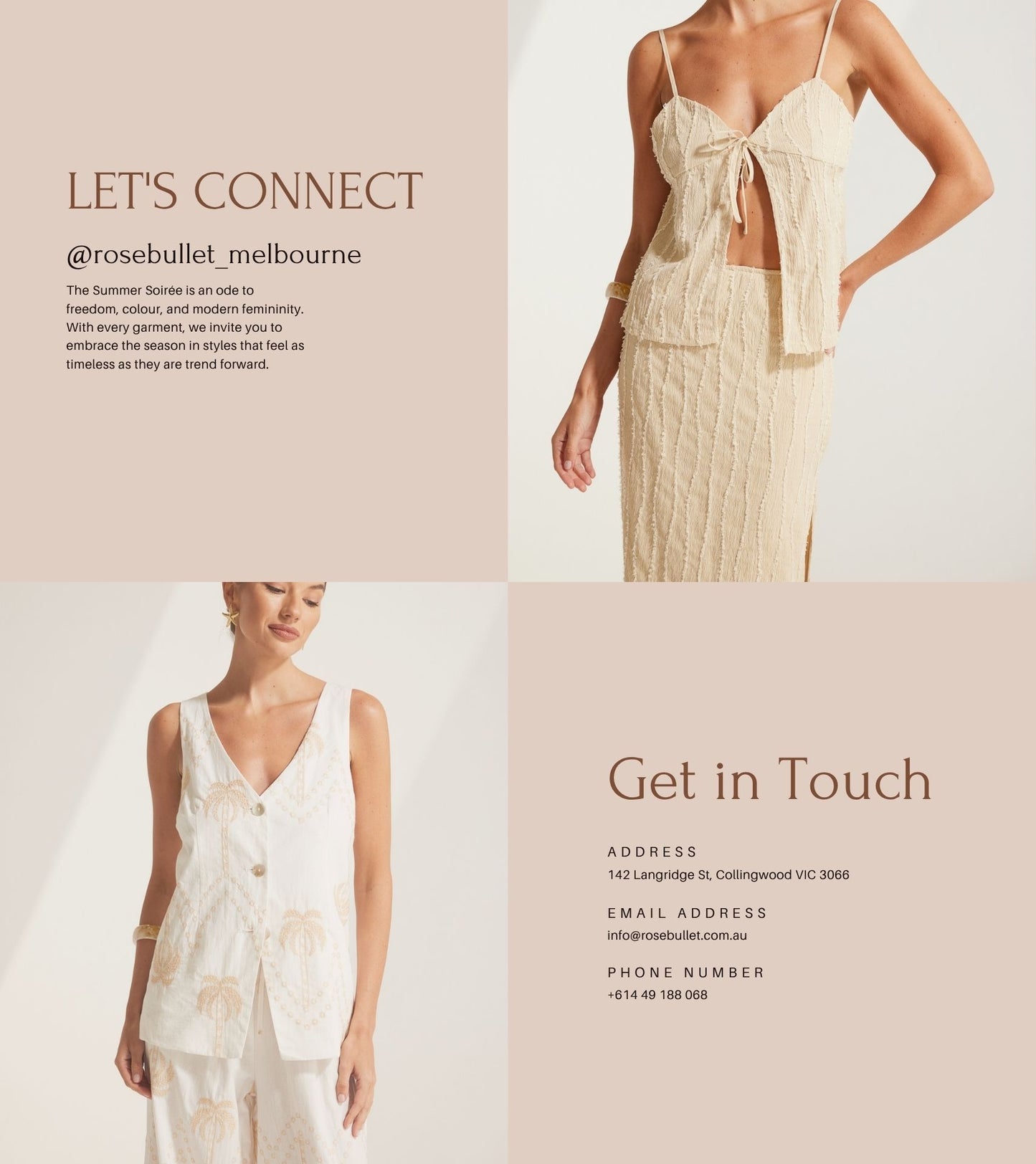 TW4383 Gracie Tie Front Top With Textured Fringe. TW6010 Amelie Embroidered Vest. Australian women’s fashion brand Rosebullet The Label Wholesale Collection, featuring trend driven dresses, tops, pants, skirts, skorts, shorts, knitwear, jumpsuits, playsuits, outerwear, restocked bestsellers, and more for modern boutiques.