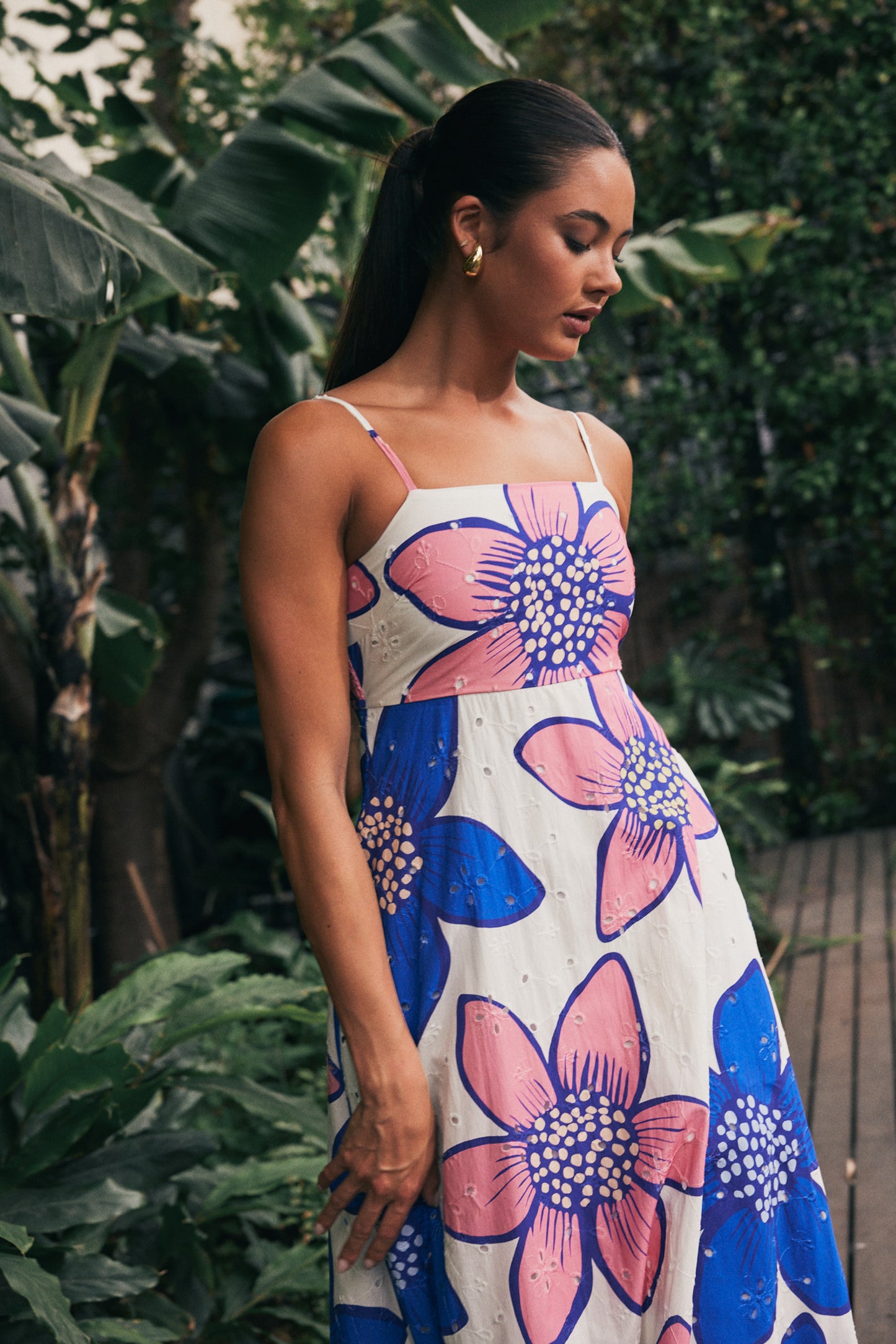 TW4752A Botanic Eyelet Bloom Maxi Dress. Australian women’s fashion brand Rosebullet The Label Wholesale Collection, featuring trend driven dresses, tops, pants, skirts, skorts, shorts, knitwear, jumpsuits, playsuits, outerwear, restocked bestsellers, and more for modern boutiques.