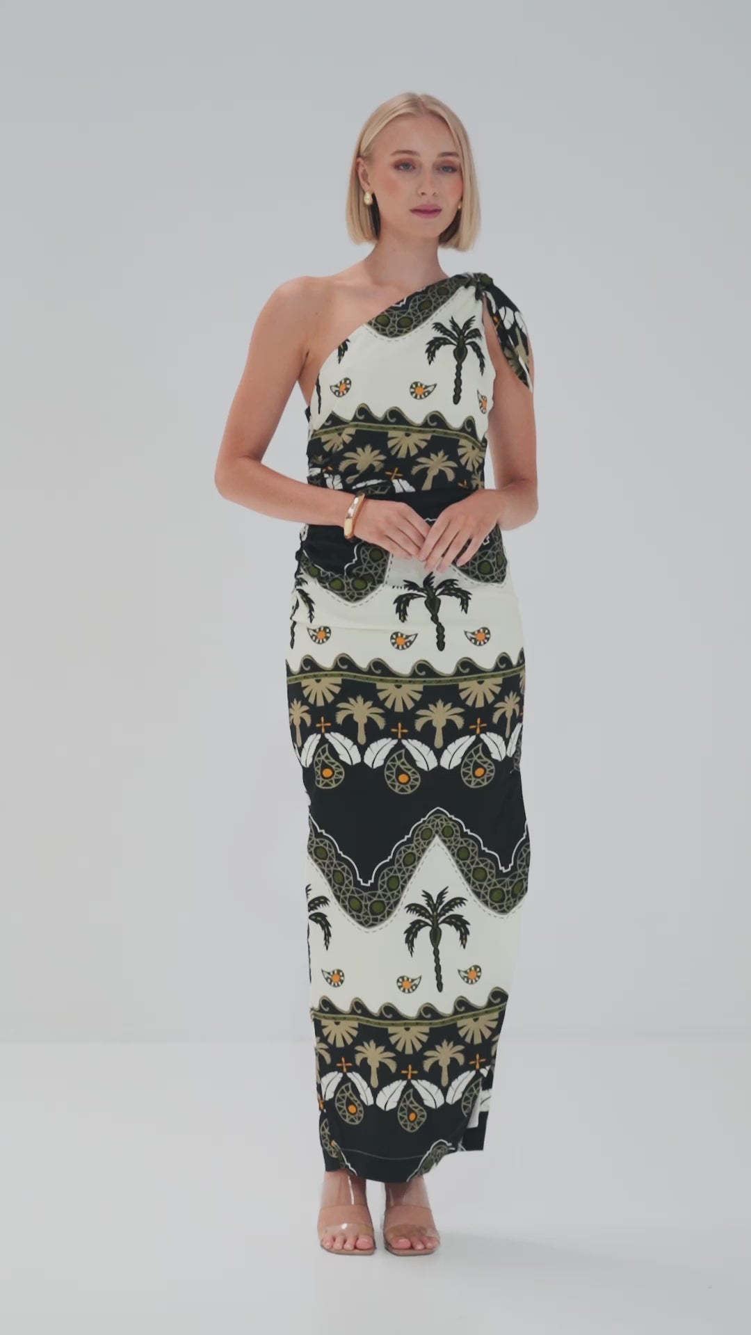 TW4116E Desert Palms Maxi Dress Green