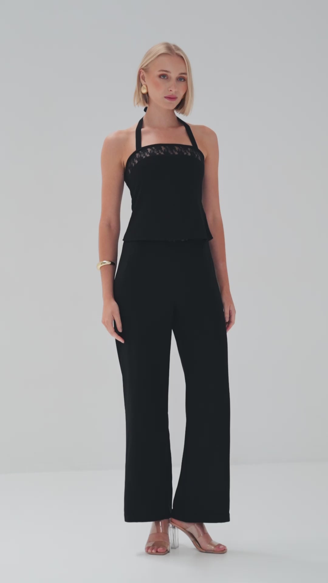 TW4635 Lace Whisper Top Black