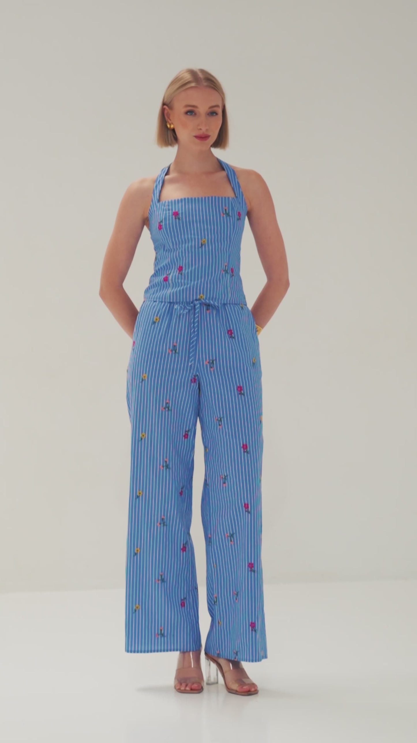 TW4840 Mist Drawstring Pants Blue