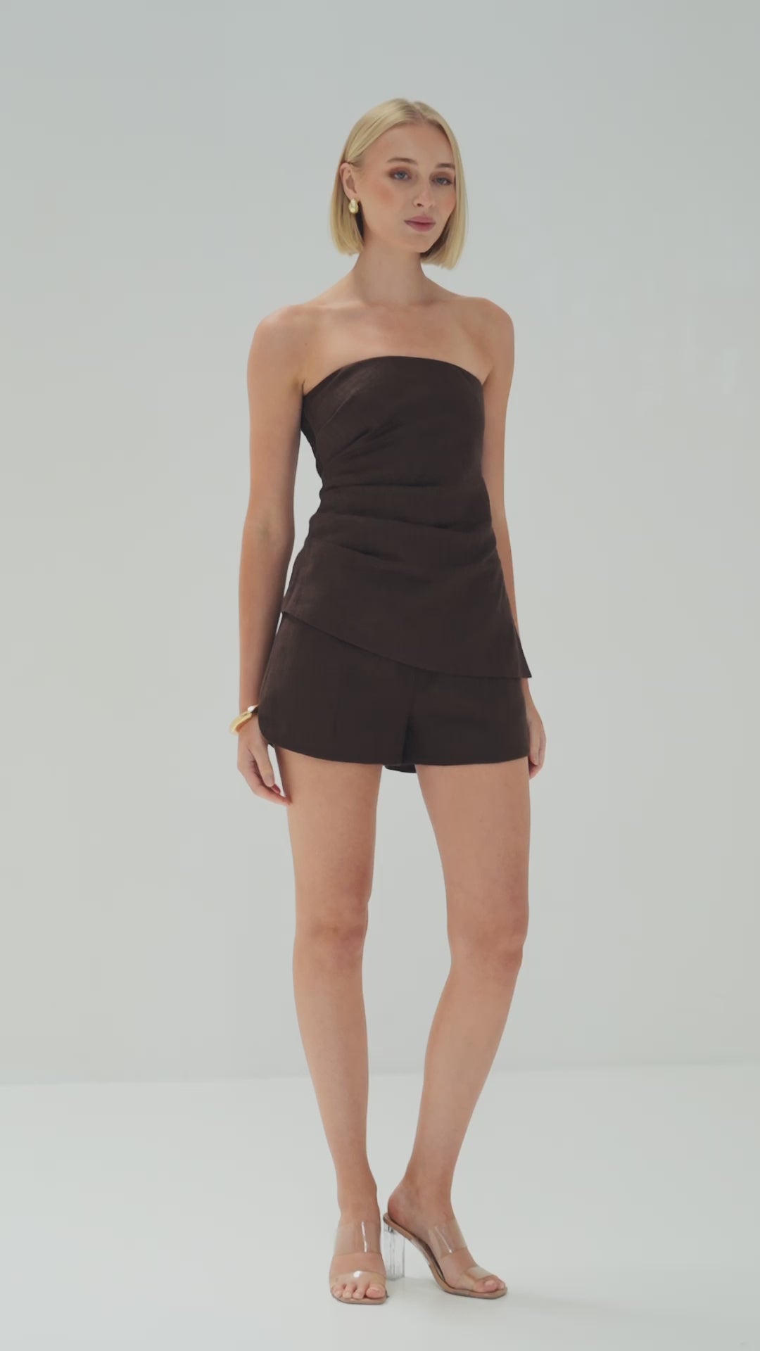 TW4823 Neutral Edit Strapless Top Chocolate