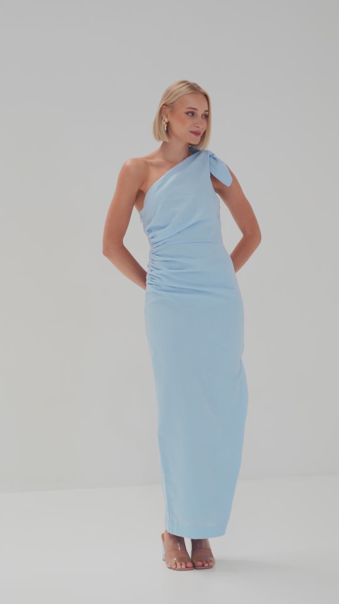 TW4116 Alia One Shoulder Maxi Dress Blue