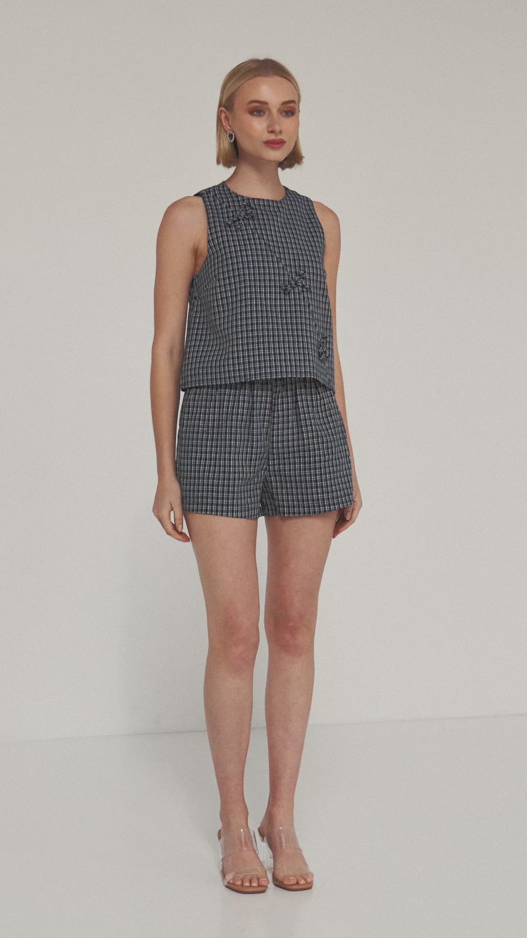 TW5011 The Check Edit Top Blue