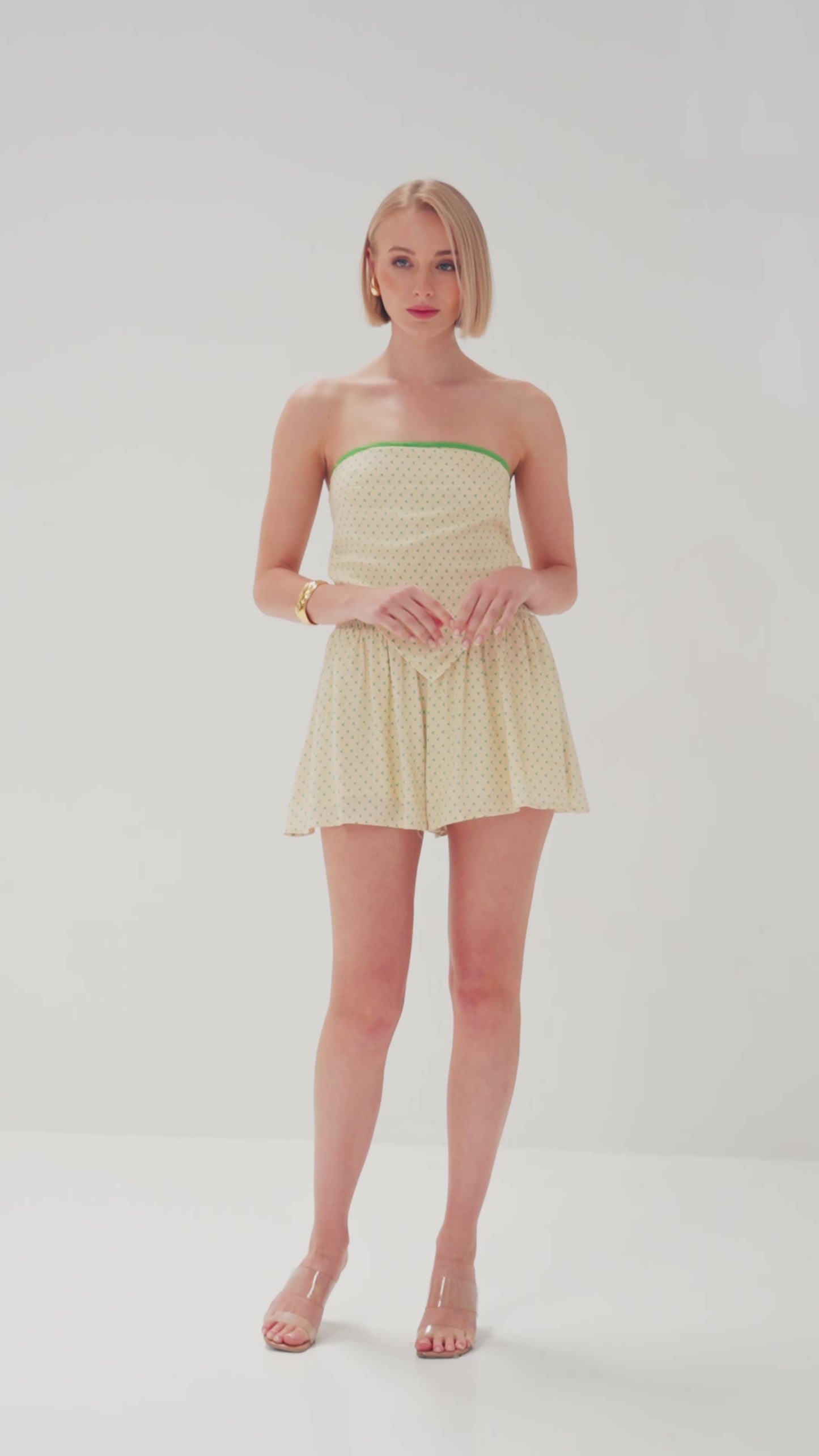 TW4841A Tullia Strapless Top Yellow/Green