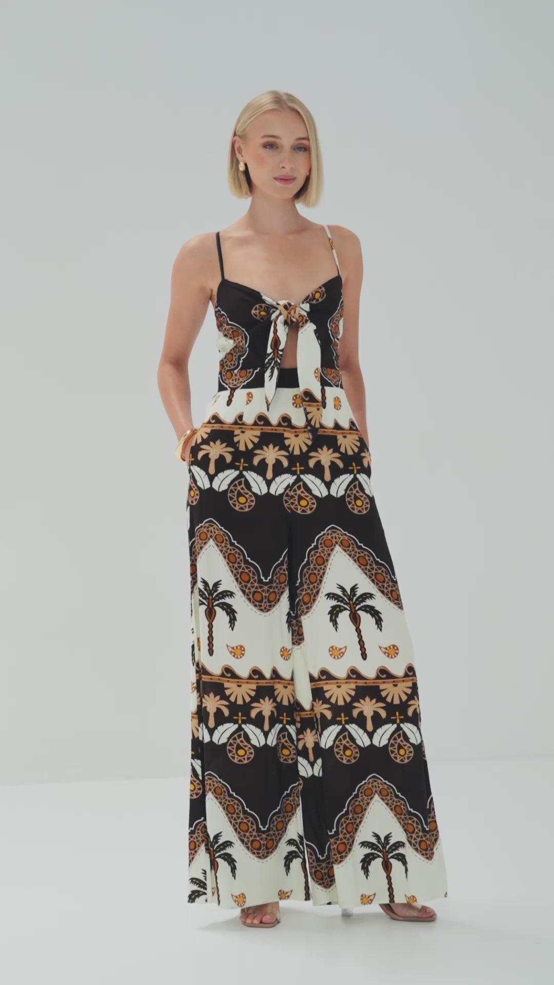 TW3813G Desert Palms Jumpsuit Chocolate