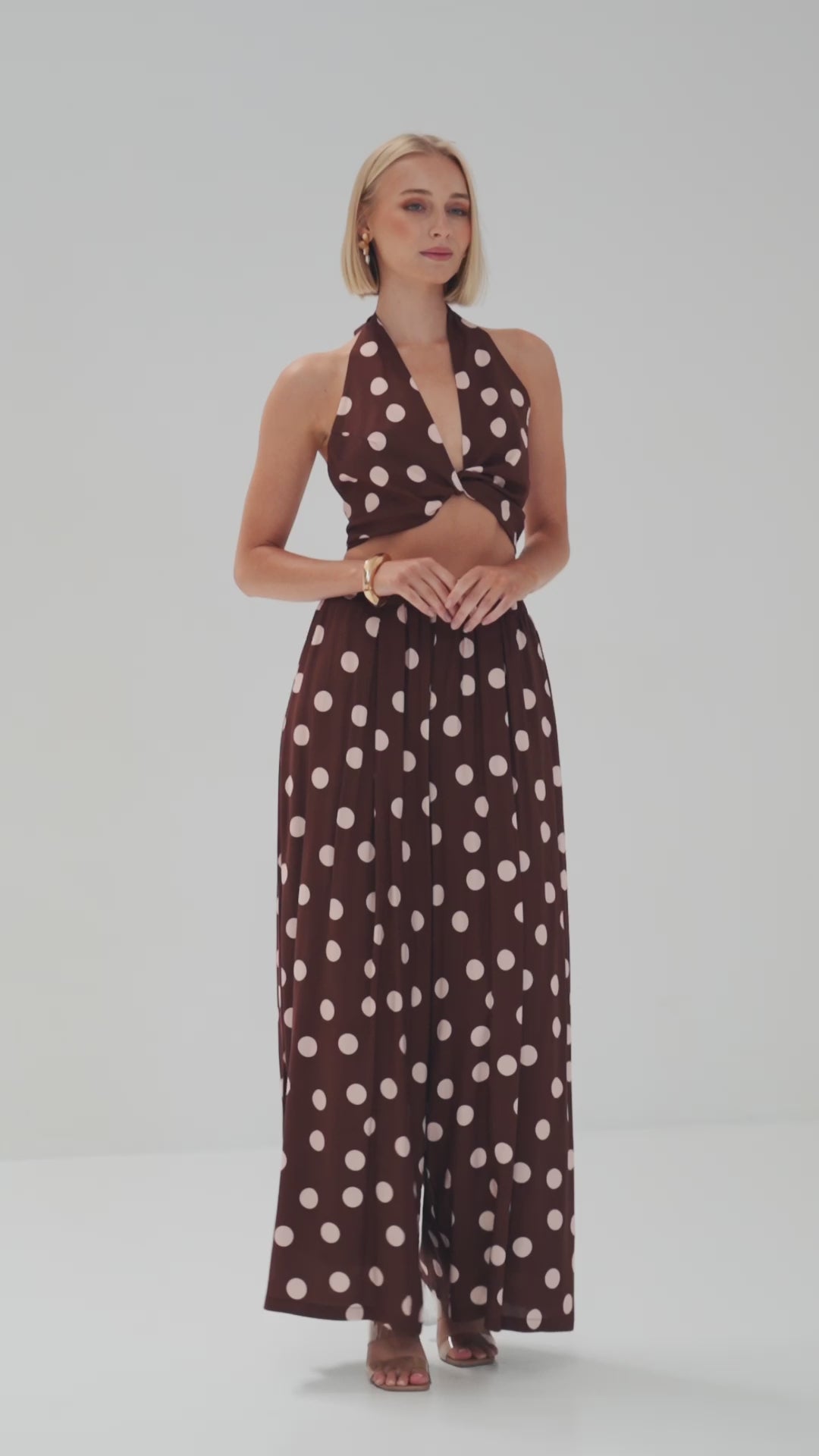 TW4792A Rosalie Polka Dot Pants Choco/Pink