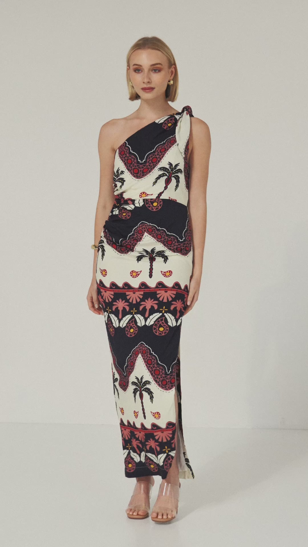 TW4116E Desert Palms Maxi Dress Red