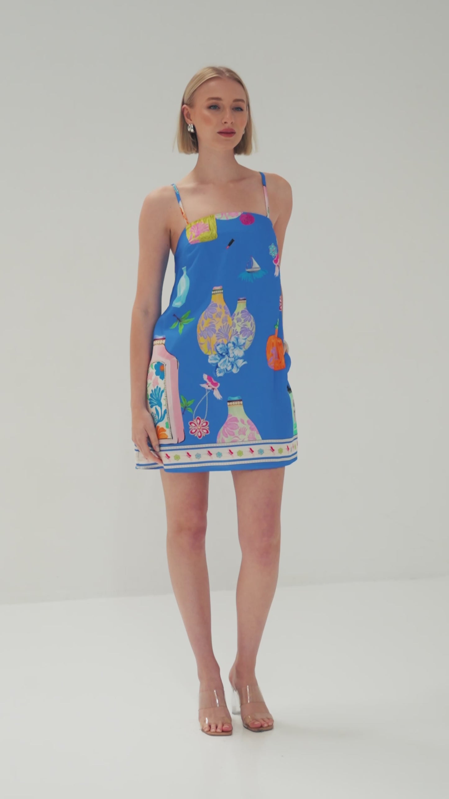 TW4615E Perfume Dreams Mini Dress Blue Print
