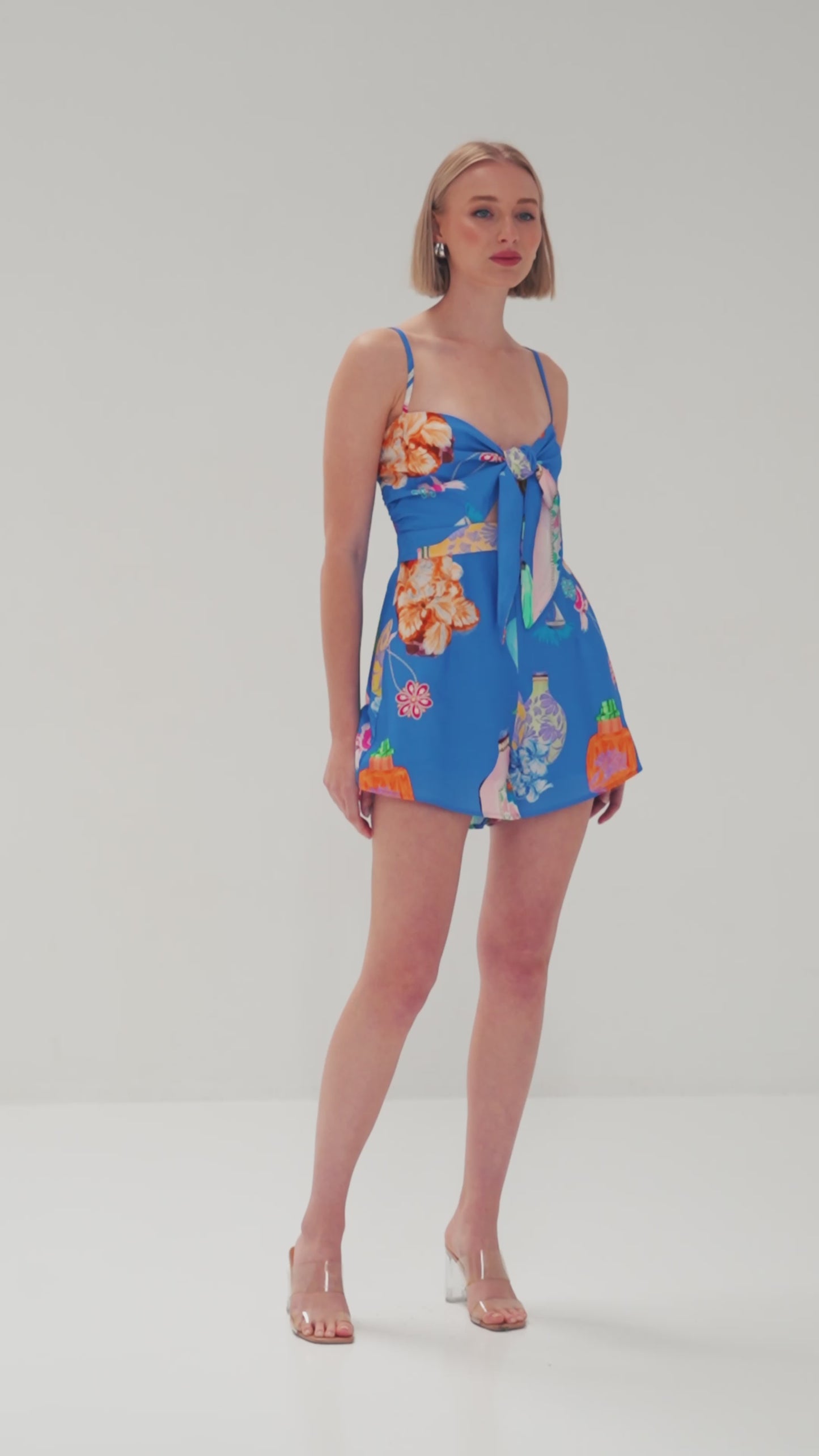 TW4851B Perfume Dreams Playsuit Blue Print