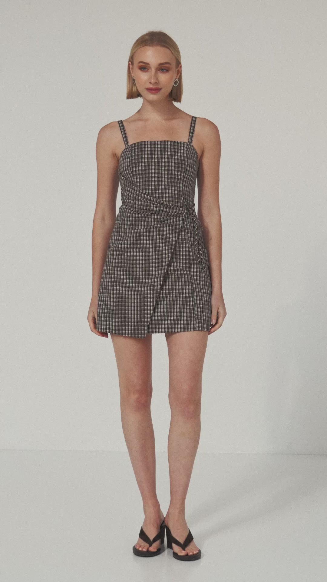 TW5010 The Check Edit Mini Dress Brown
