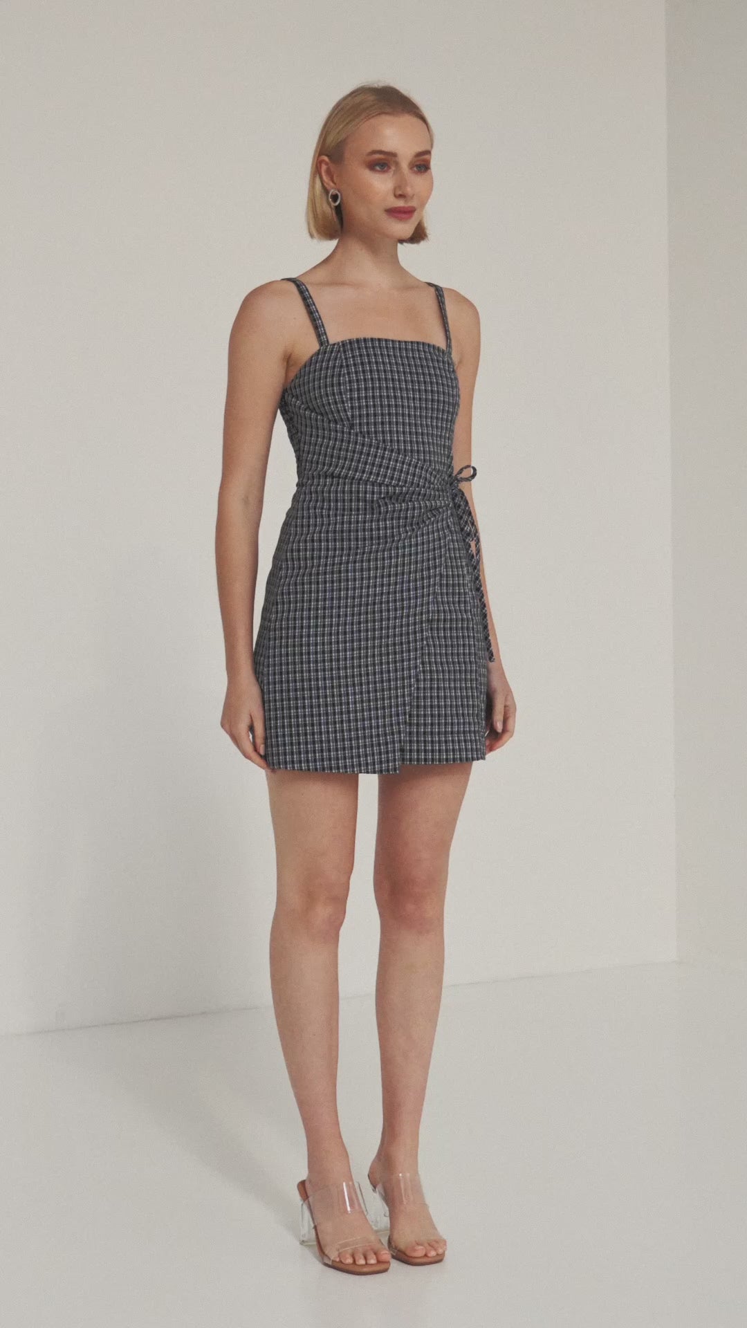 TW5010 The Check Edit Mini Dress Blue